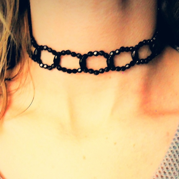 Macy's Jewelry - 90's Vintage Beaded Black Choker